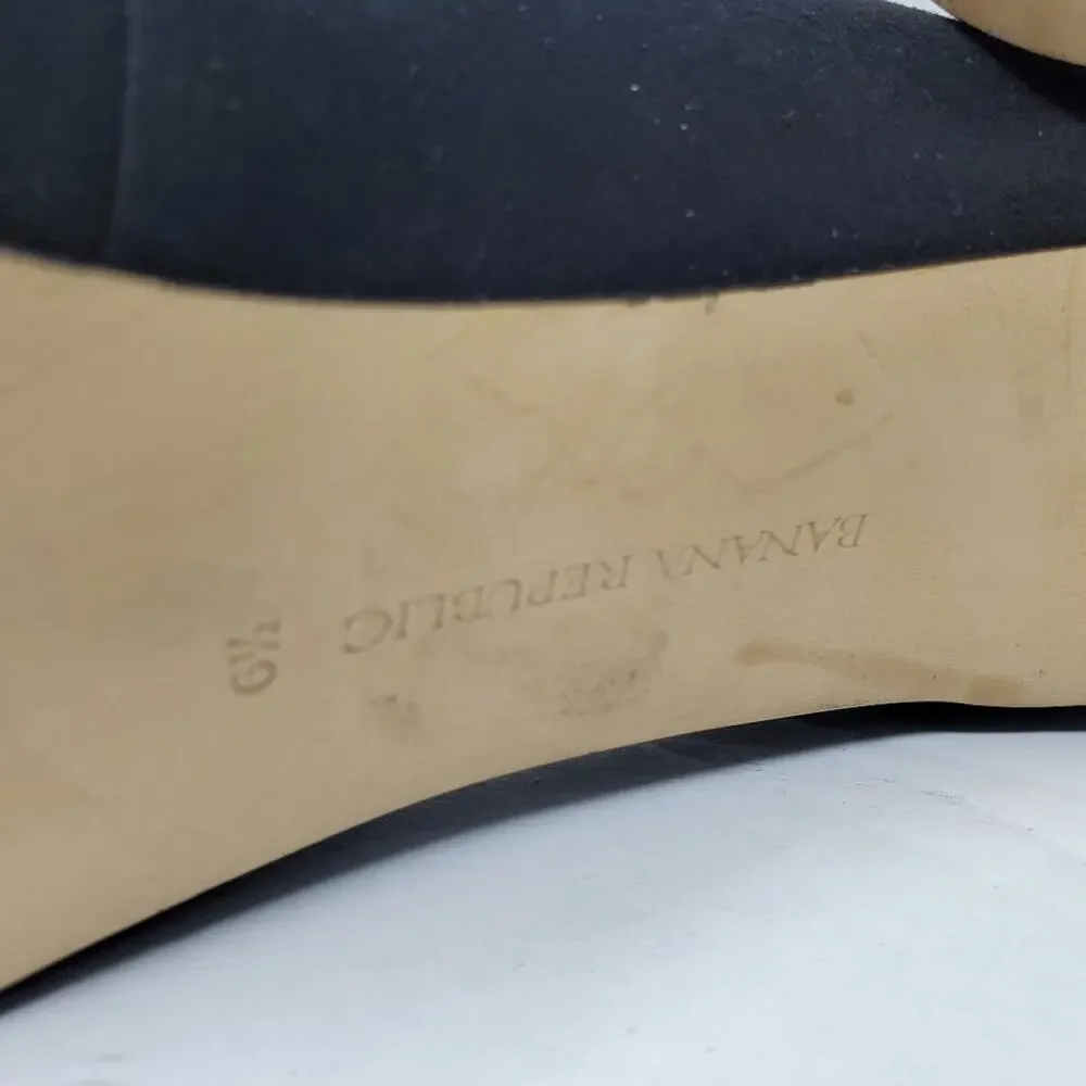 Banana Republic Black suede gold toe 5